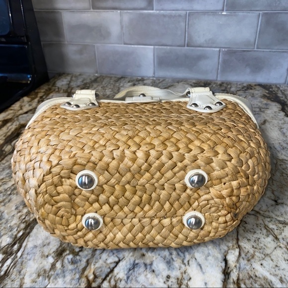 Michael Kors Leather And Straw Basket Weave Bag - Picture 6 of 10